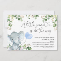 Baby shower de ballon bleu petit arachide éléphant