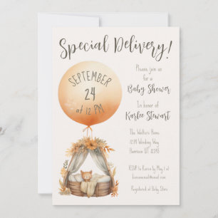 Invitation Baby shower de ballon Boho Livraison spéciale