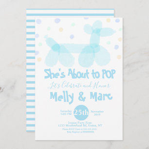 Invitation Baby shower de ballons d'aquarelle