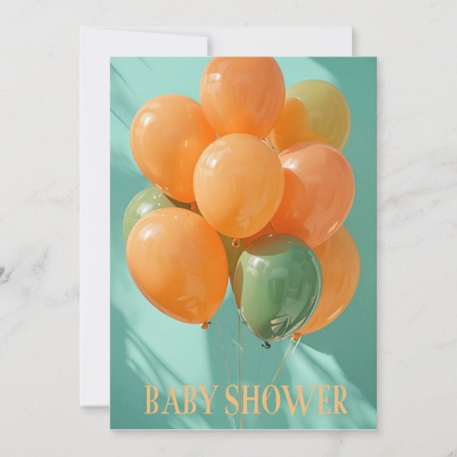 Invitation Baby shower de ballons de fête (Devant)