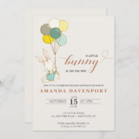 Invitation baby shower de ballons de lapin