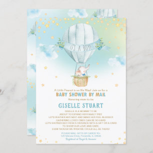 Invitation Baby shower de ballons éléphant à air chaud par Ma