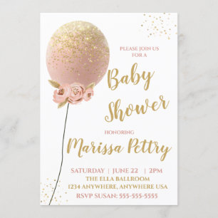 Invitation Baby shower de ballons prêt à faire éclater de l'o