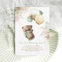 Baby shower de ballons verts de l'ours Brown Sage