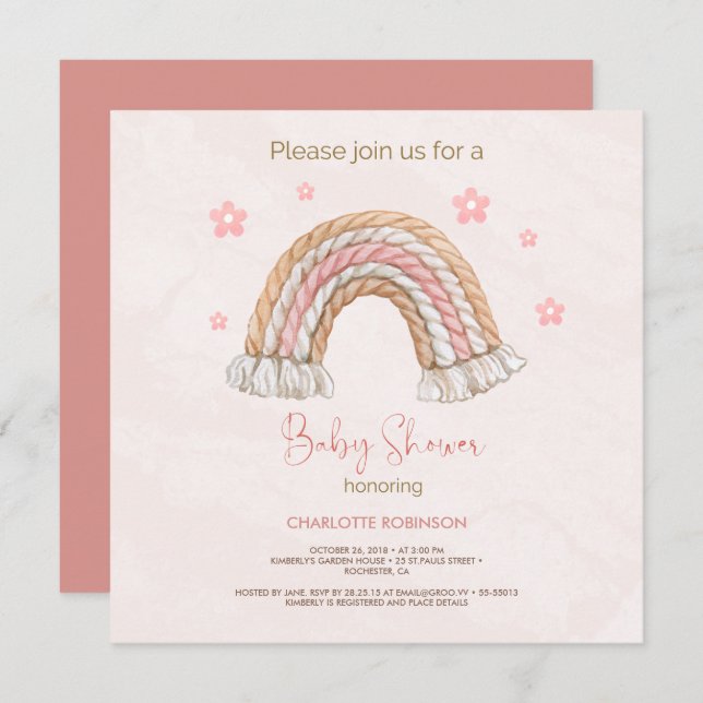 Invitation Baby shower de ballons verts de l'ours Brown Sage (Devant / Derrière)
