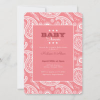 Invitation Baby shower de Bandana rose américaine