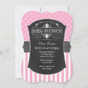 Invitation Baby shower de bandes de tableau noir r