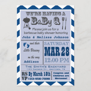 Invitation Baby shower de barbecue de la Marine BaByQ