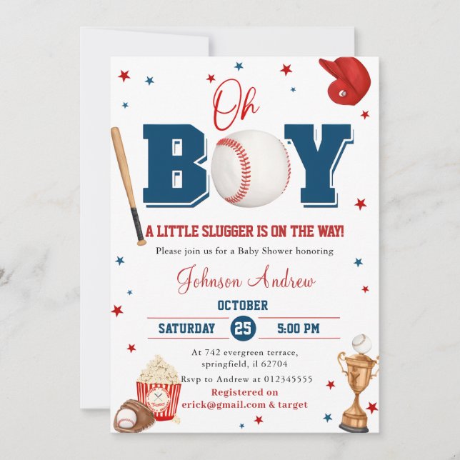 Invitation Baby shower de baseball de volley-ball de Slumdunk (Devant)
