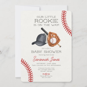 Invitation Baby shower de baseball Little Rookie