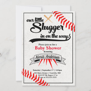 Invitation Baby shower de baseball Little Slugger