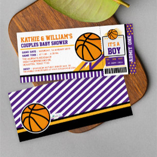 Invitation Baby shower de basket-ball Couples