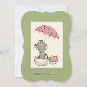 Invitation Baby shower de bébé Alligator