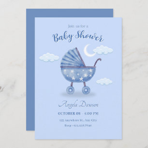Invitation Baby shower de bébé bleu