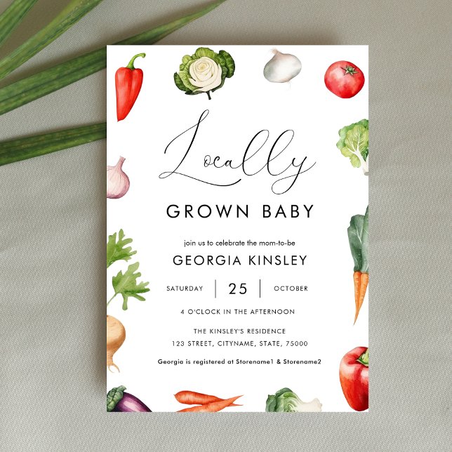 Invitation Baby shower de bébé cultivé localement (Créateur téléchargé)