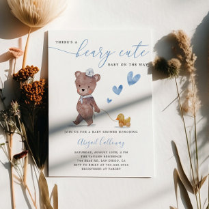 Invitation Baby shower de bébé de Beary mignonne Teddy Bear