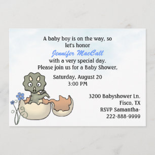 Invitation Baby shower de bébé Dinosaur
