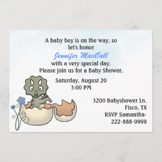 Invitation Baby shower de bébé Dinosaur