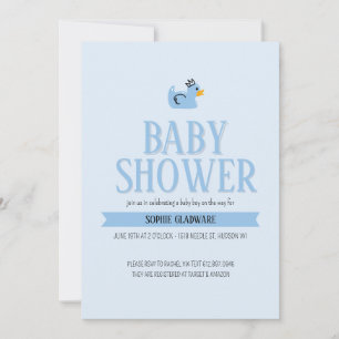 Invitation Baby shower de bébé en caoutchouc canar