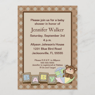Invitation Baby shower de bébés - Brown