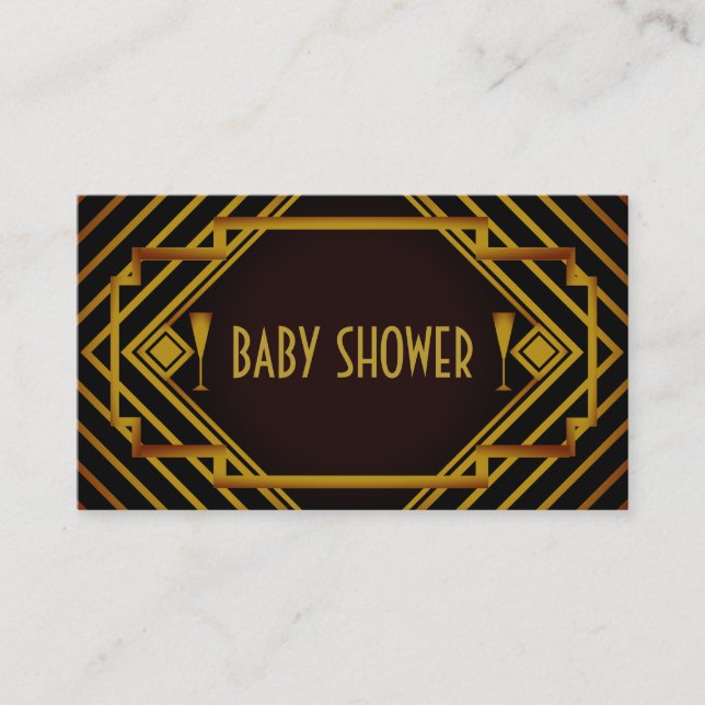 Invitation Baby shower de billets de Gatsby Gold 2 (Devant)