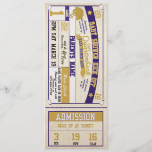 Invitation Baby shower de billets de sport