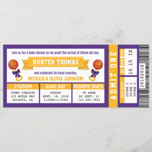 Invitation Baby shower de billets de sport, violet
