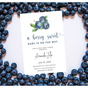 Invitation Baby shower de bleuet d'aquarelle