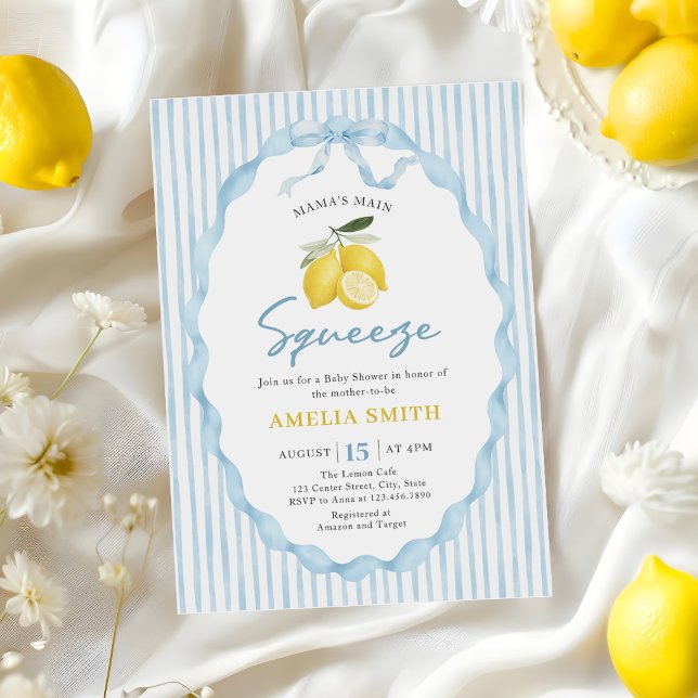 Invitation Baby-Shower de Blue Mama's main Squeeze Lemon (Créateur téléchargé)