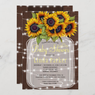 Invitation baby shower de bocal en bois de grange Brown rusti