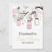 Invitation Baby shower de bocaux de Monnaie Rose V