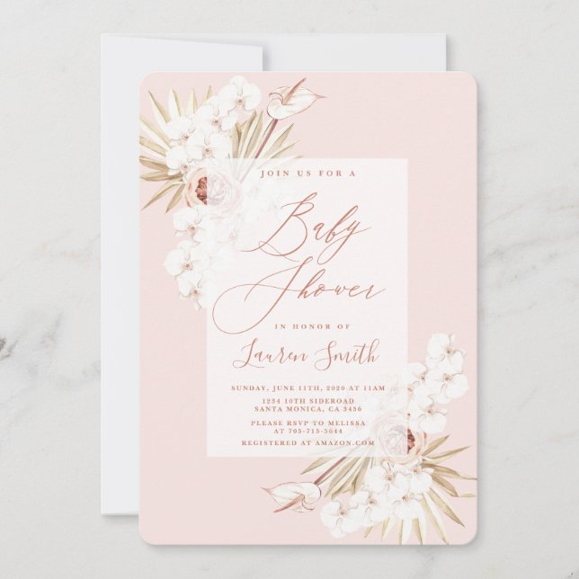 Invitation Baby shower de Boho (Devant)