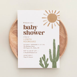 Invitation Baby shower de Boho Desert Cactus