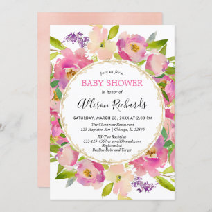 Invitation baby shower de Boho rose pâle