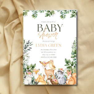 Invitation Baby shower de bois Baby shower de verdure rustiqu