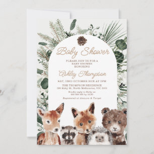 Invitation Baby shower de bois de feuillage moderne