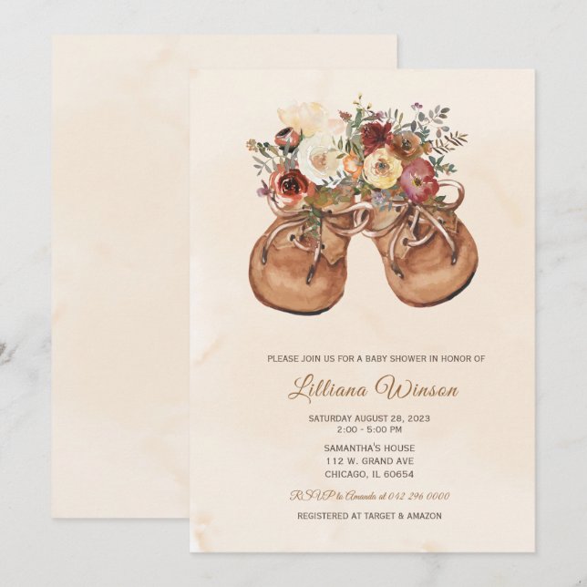 Invitation Baby shower de boites personnalisées modifiables (Devant / Derrière)