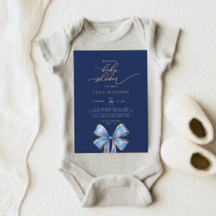 Invitation Baby shower de boue bleu aquarelle