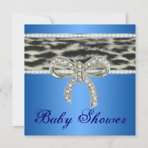 Invitation Baby shower de boue Diamond Leopard de