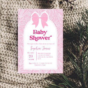 Invitation Baby shower de boue rose