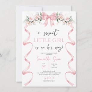 Invitation Baby shower de boule rose