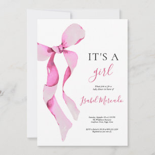 Invitation Baby shower de boule rose