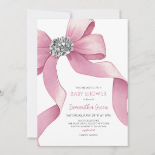 Invitation Baby shower de boule rose
