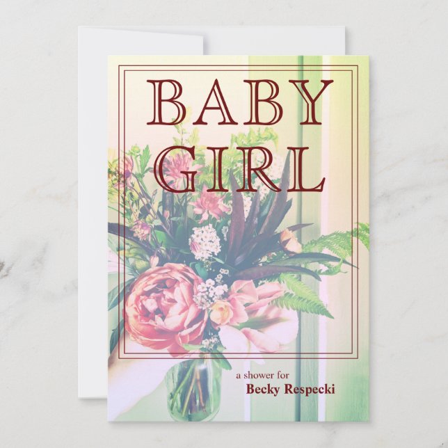 Invitation Baby shower de bouquet mixte (Devant)