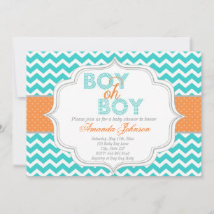 Invitation Baby shower de Boy Oh Boy Chic Chevron