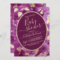 Baby shower de brossage acrylique Lilac Plum Or