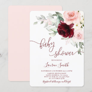Invitation Baby shower de broussailles florales de la Bourgog