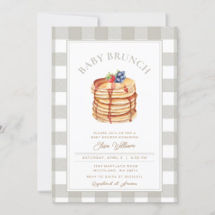 Invitation Baby shower de brunch fraise Blueberry Baby