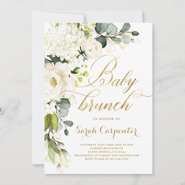 Invitation Baby shower de brunch non sexiste (Devant)