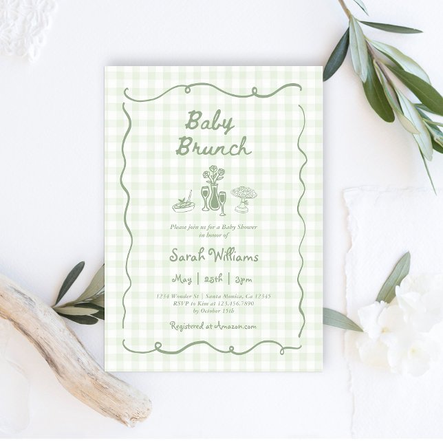 Invitation Baby shower de Brunch pour bébé de Sage Whimsical (Créateur téléchargé)
